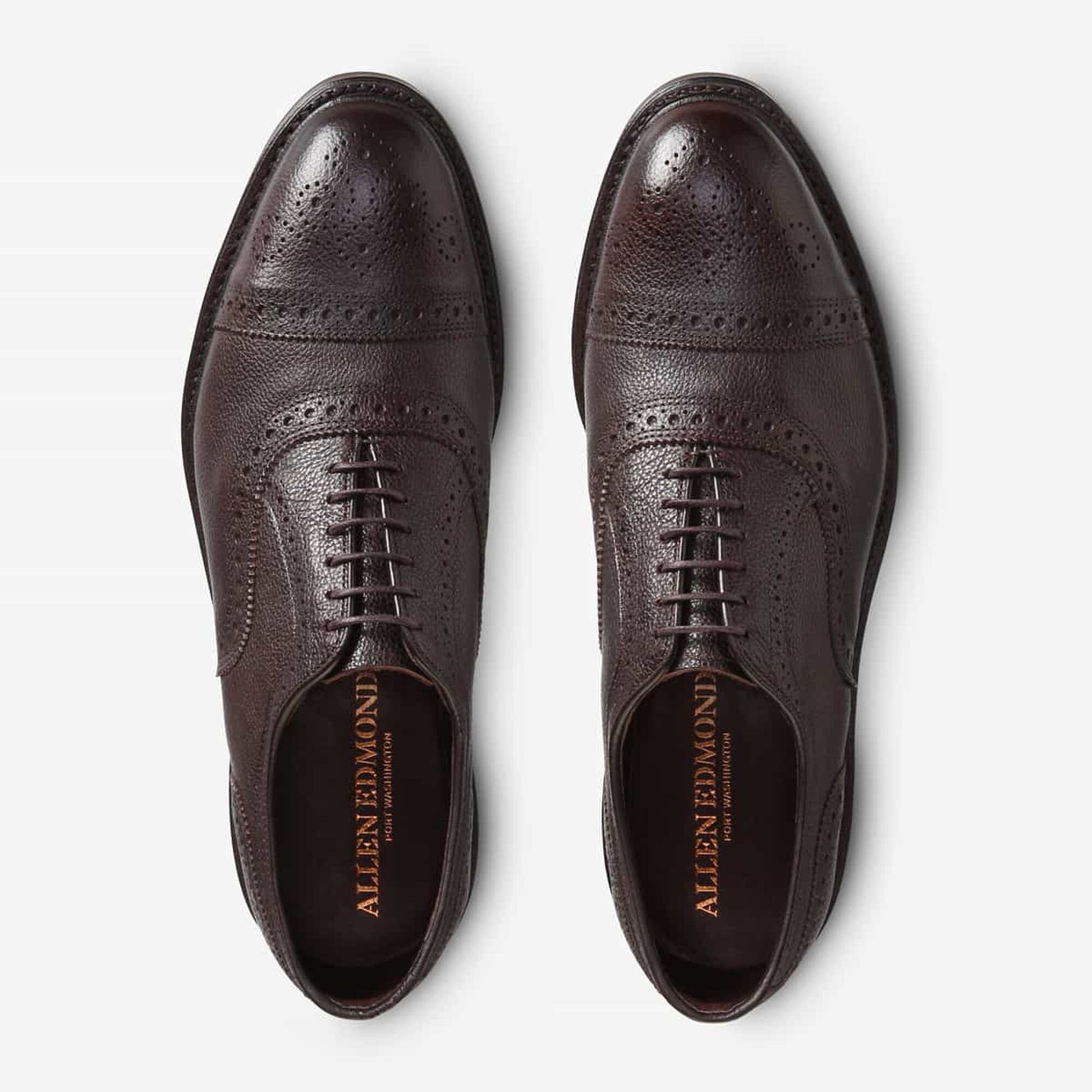 Strandmok Weatherproof Cap-Toe Oxford with Dainite Rubber Sole - Brown Grain