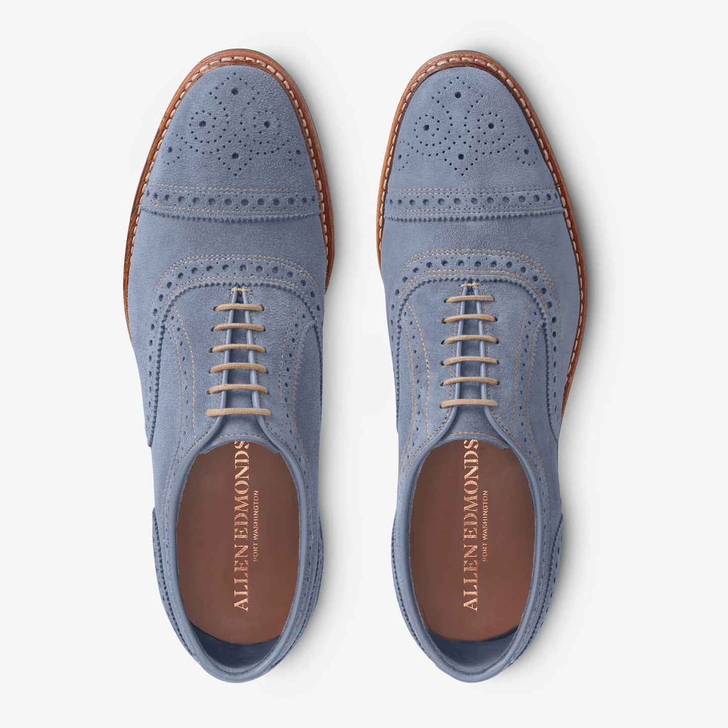 Strandmok Suede Cap-Toe Oxford - Denim
