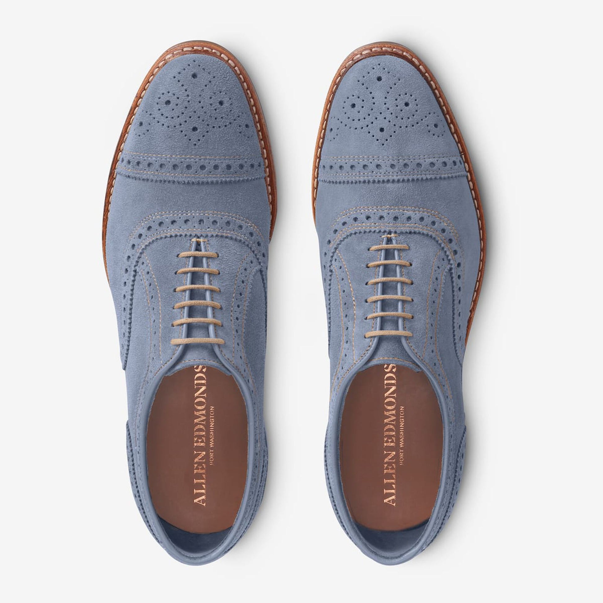 Strandmok Suede Cap-Toe Oxford - Denim