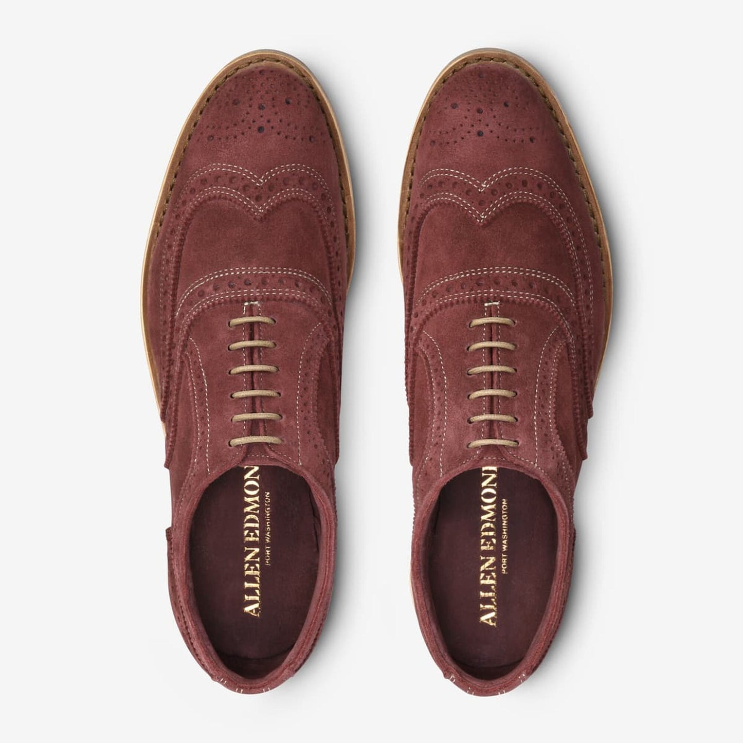 Neumok Suede Wingtip Oxford - Cherry