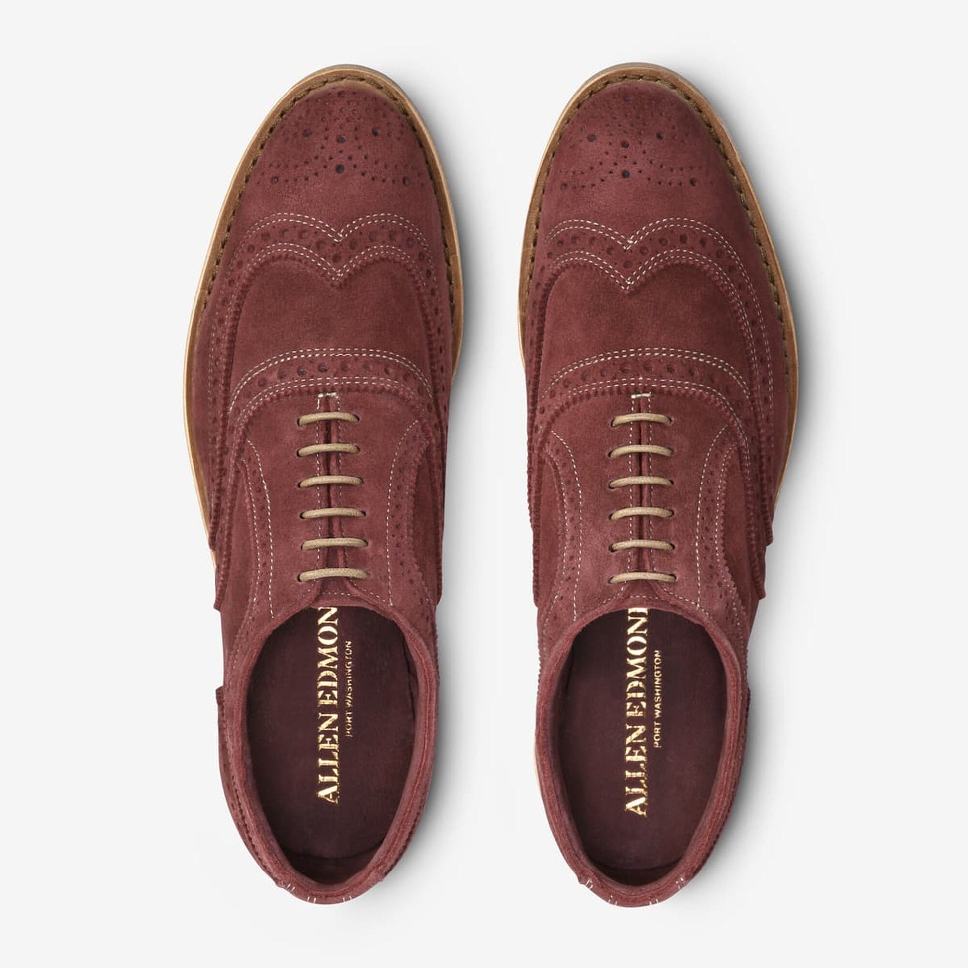 Neumok Suede Wingtip Oxford - Cherry