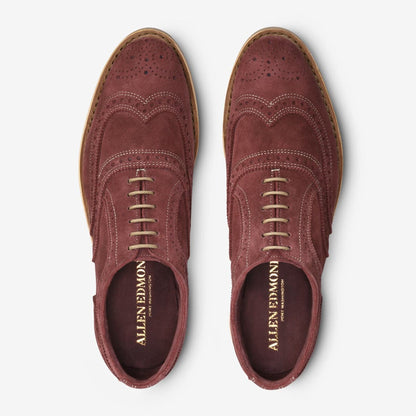 Neumok Suede Wingtip Oxford - Cherry