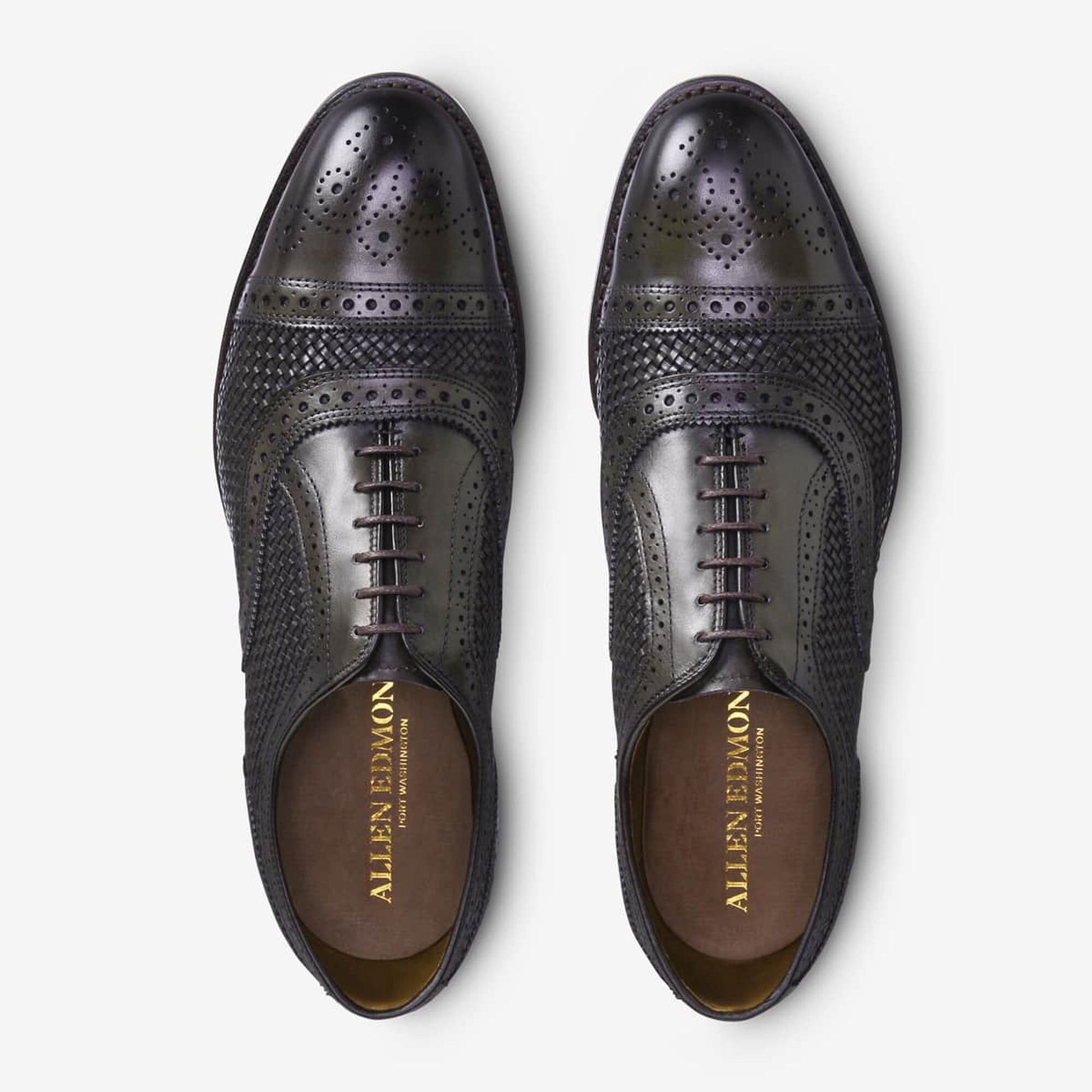 Strand Weave Cap-Toe Oxford - Burnished Olive