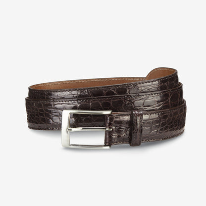 Caiman Crocodile Dress Belt - Brown Crocodile Leather