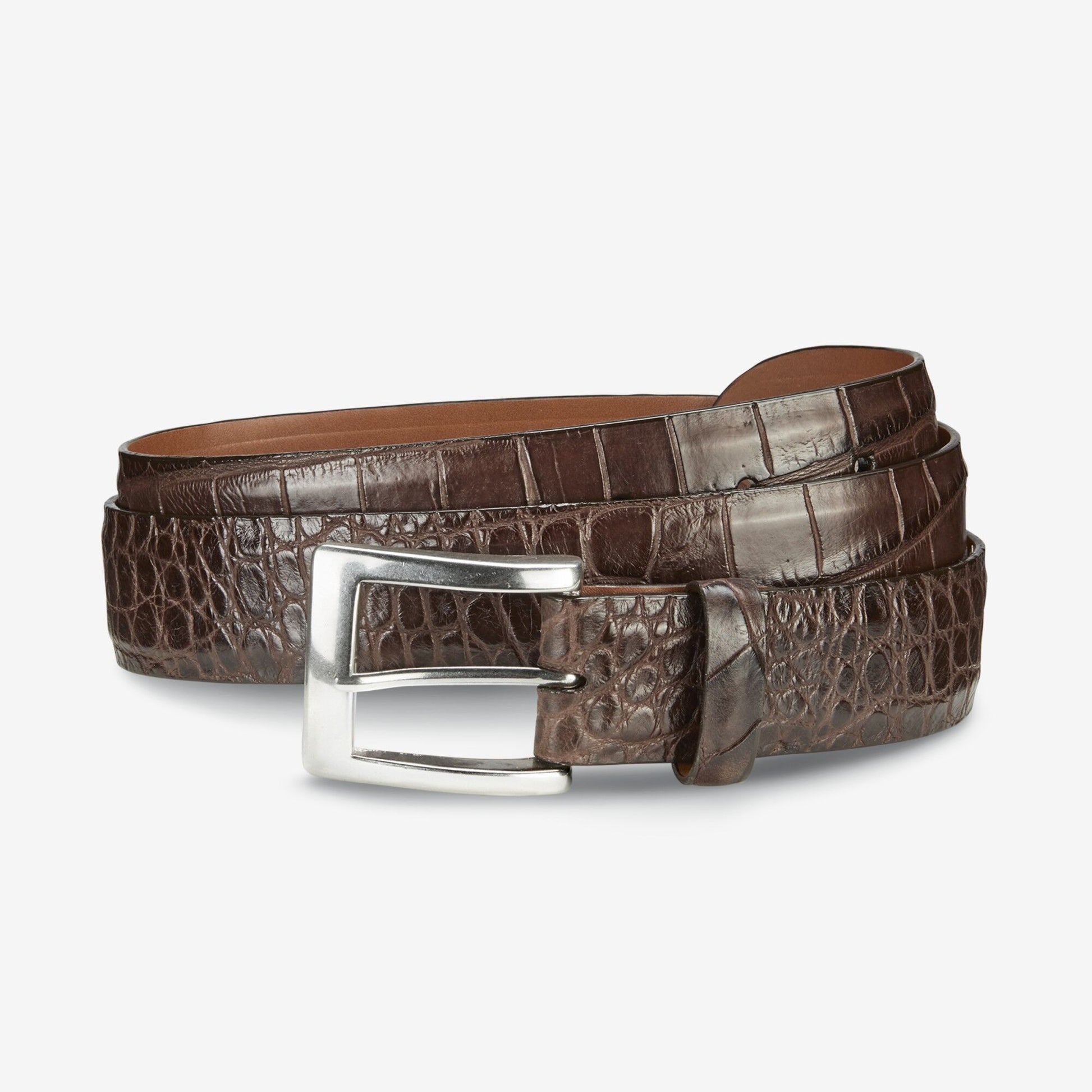 American Alligator Dress Belt - Brown American Alligator Leather