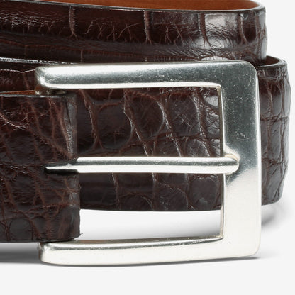 American Alligator Dress Belt - Brown American Alligator Leather