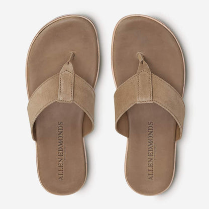 Oscar Suede Thong Sandals - Camel