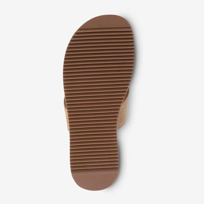 Oscar Suede Thong Sandals - Camel