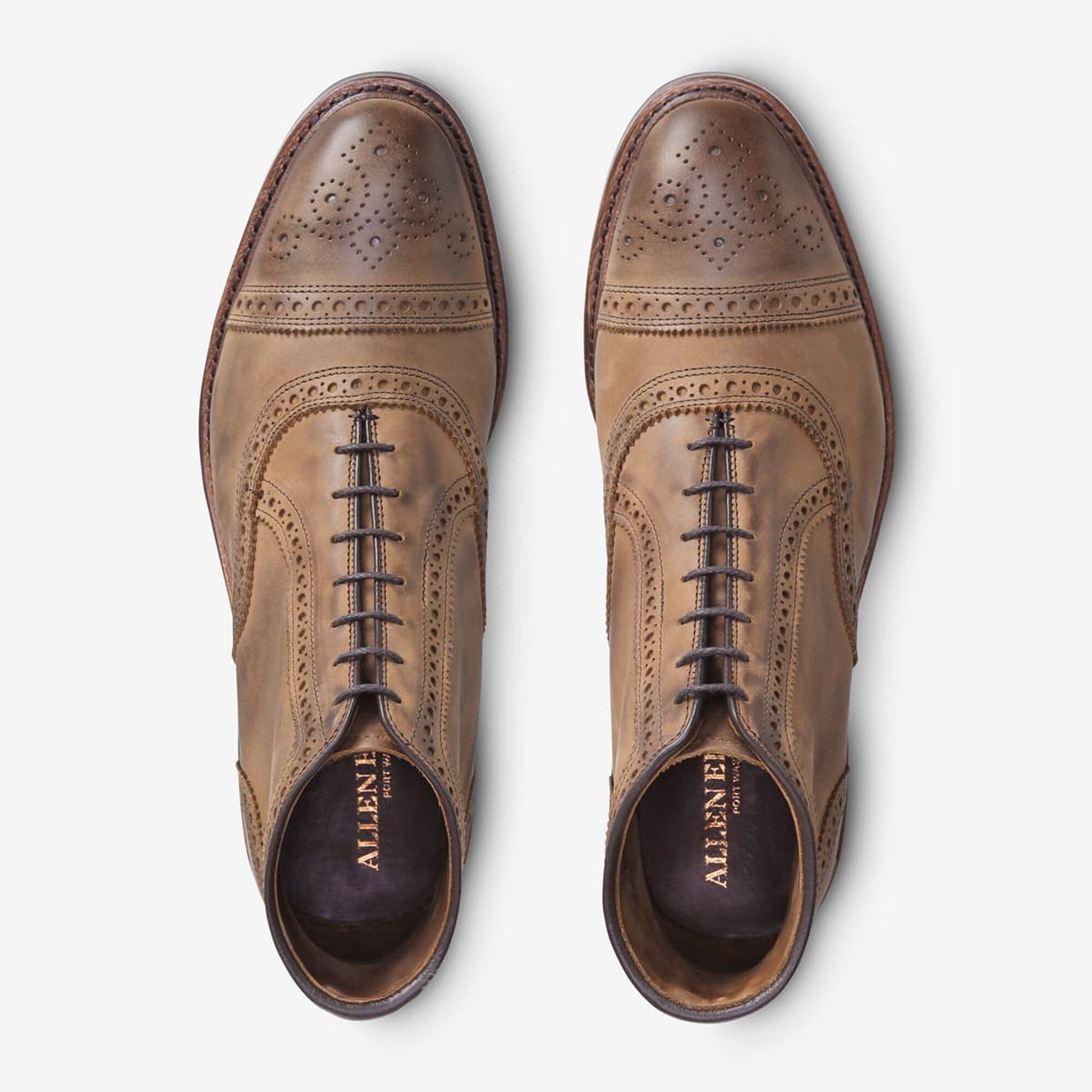 Hamilton Cap-Toe Oxford Dress Boot - Tan Nubuck with Olive Sole