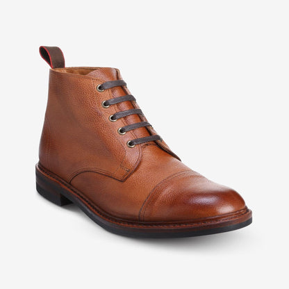 Patton Cap-Toe Boot with Dainite Rubber Sole - Walnut Pebble Grain