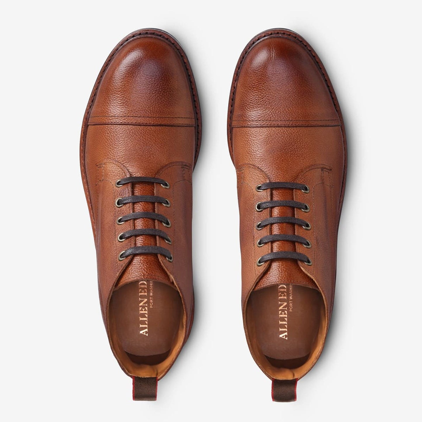 Patton Cap-Toe Boot with Dainite Rubber Sole - Walnut Pebble Grain
