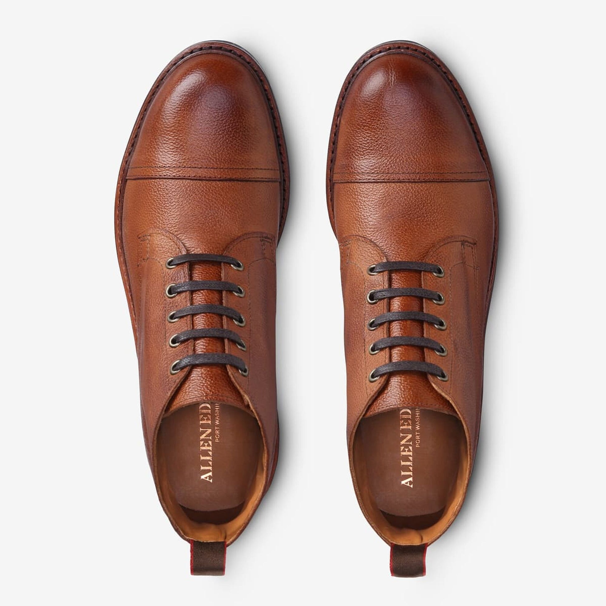 Patton Cap-Toe Boot with Dainite Rubber Sole - Walnut Pebble Grain