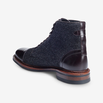 Landon Wool Cap-Toe Boot - Charcoal Wool/Mahogany Leather