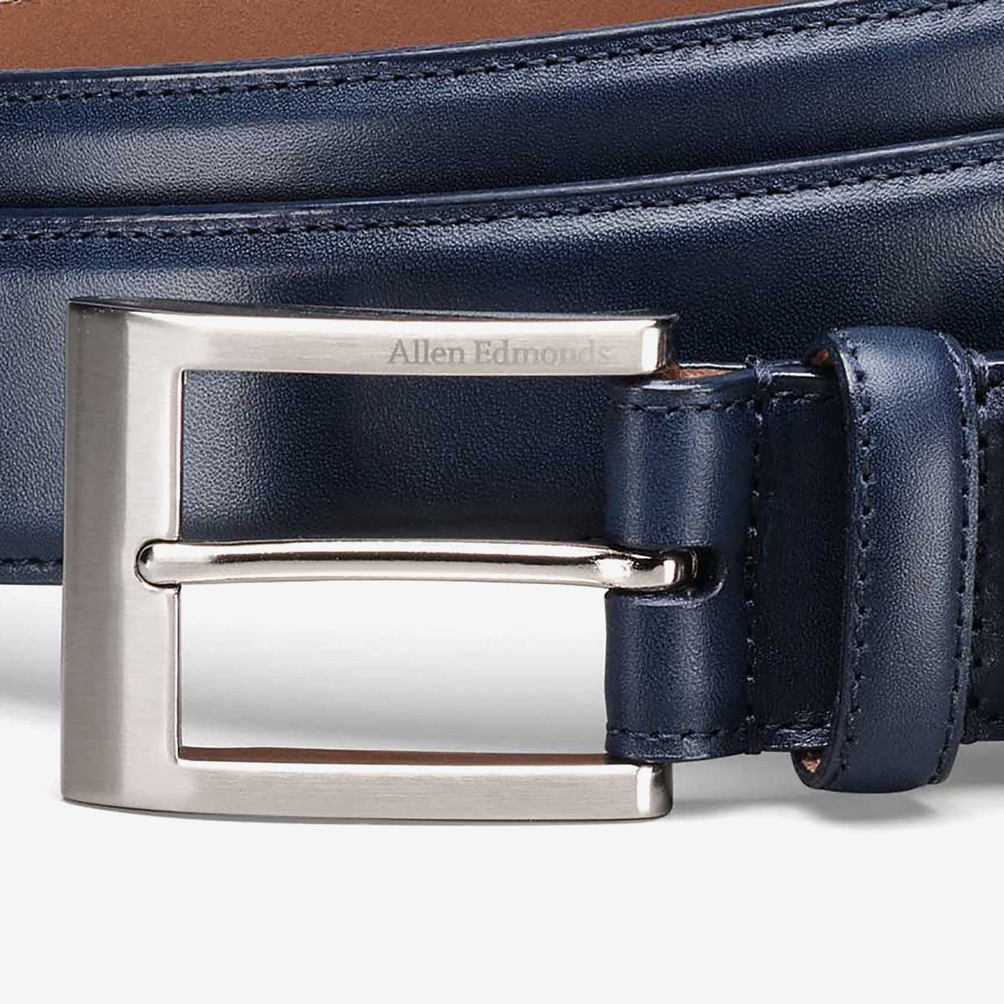 Wide Basic Dress Belt - Navy