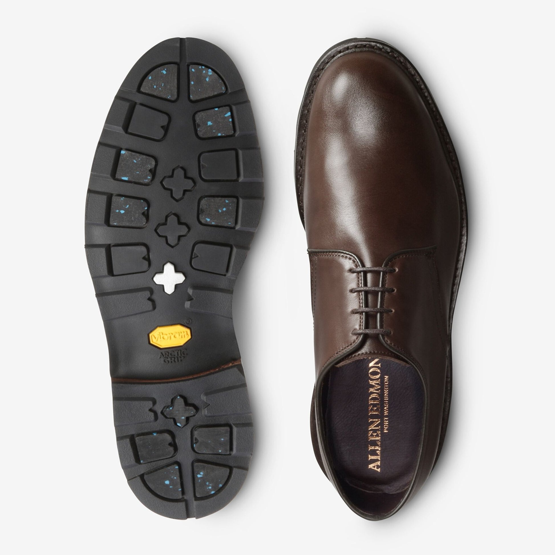 Alpine Derby Shoe with Vibram Arctic Grip Rubber Sole - Brown