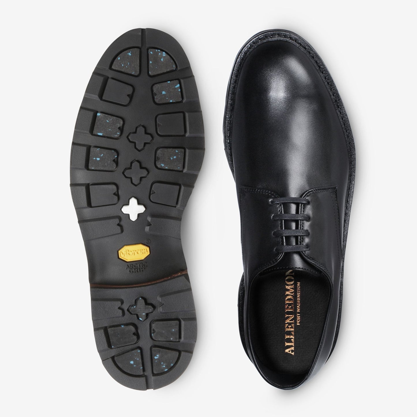 Alpine Derby Shoe with Vibram Arctic Grip Rubber Sole - Black