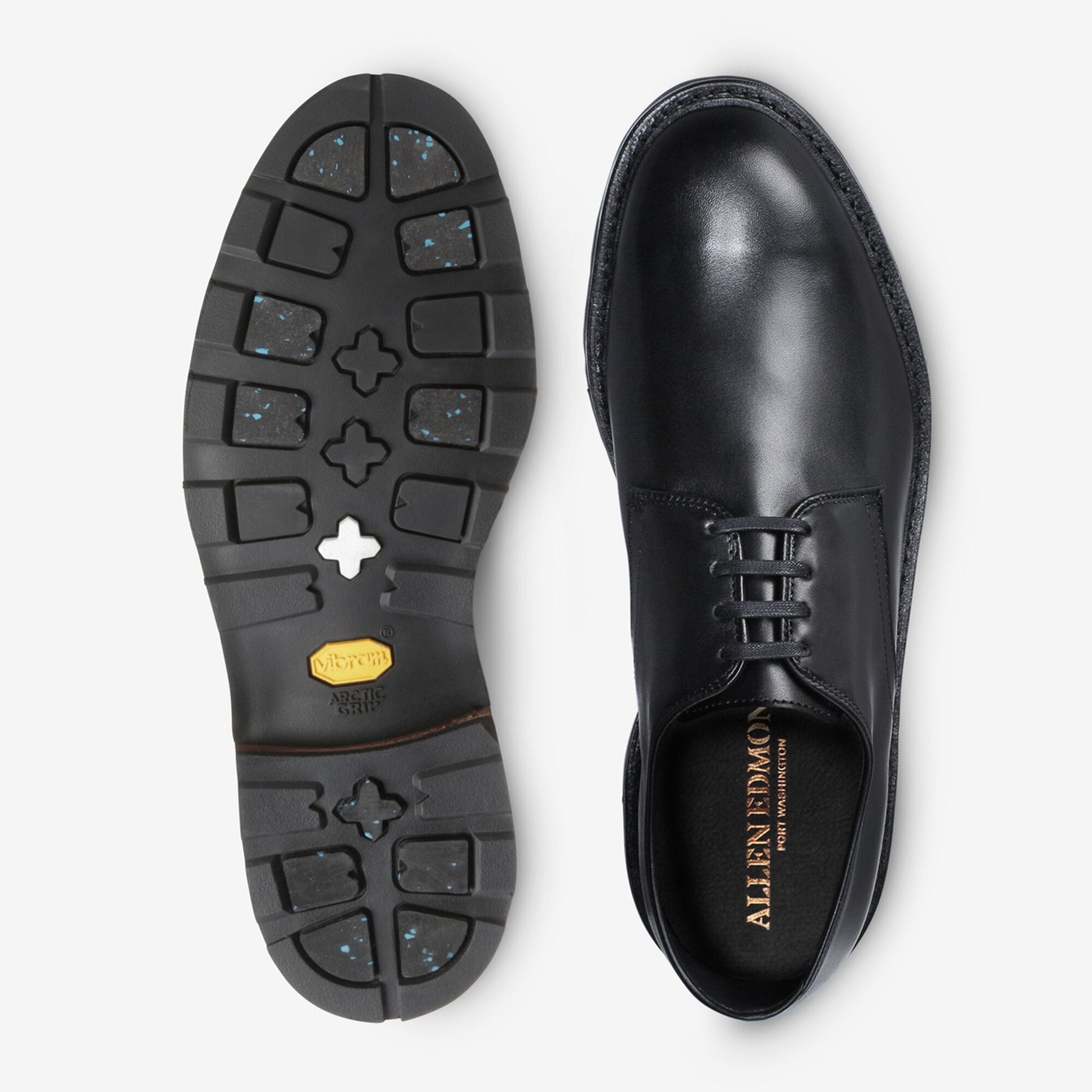 Alpine Derby Shoe with Vibram Arctic Grip Rubber Sole - Black