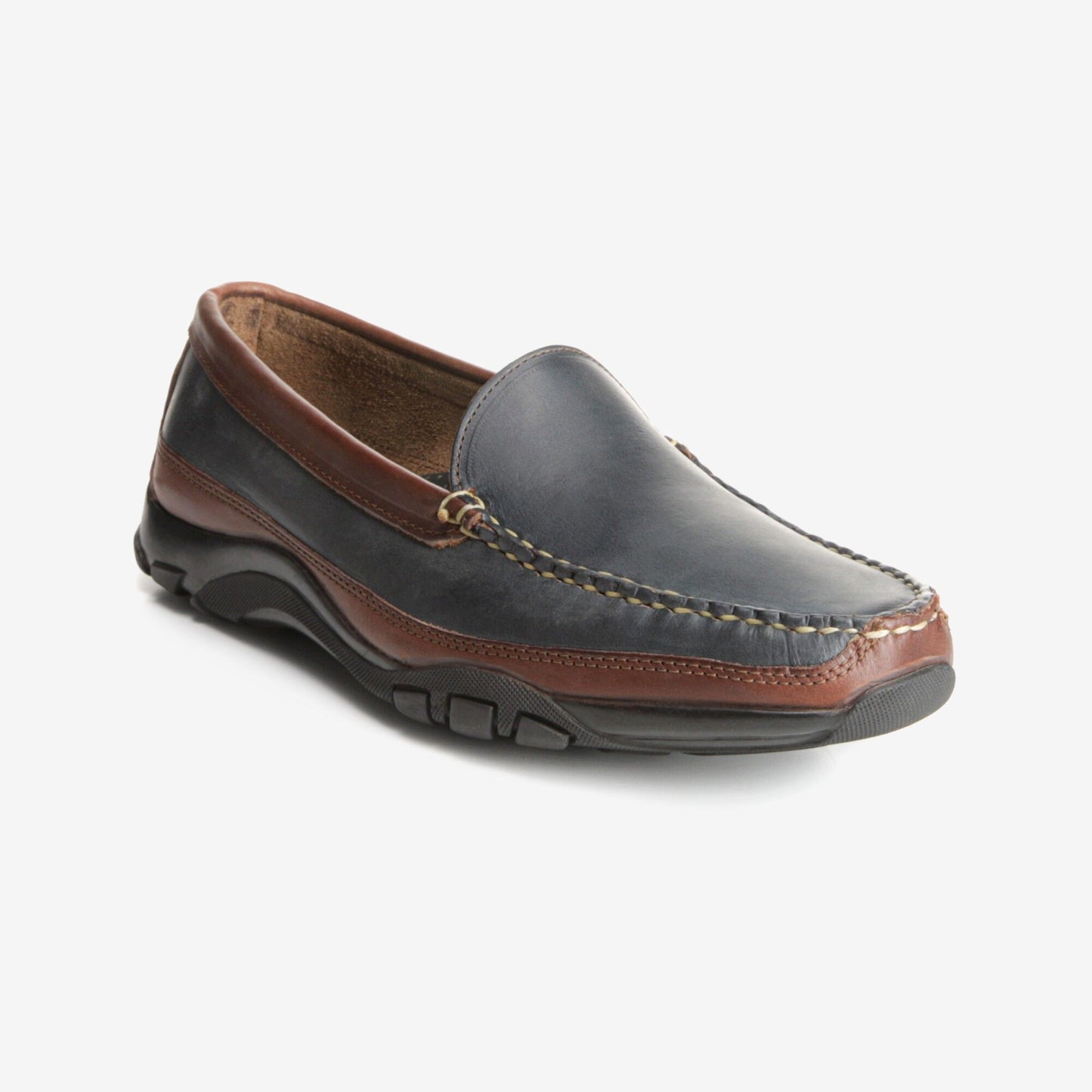 Boulder Venetian Driving Moccasin - Navy with Brown Trim