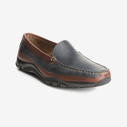 Boulder Venetian Driving Moccasin - Navy with Brown Trim