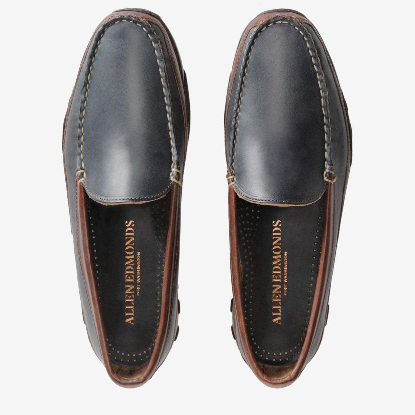 Boulder Venetian Driving Moccasin - Navy with Brown Trim