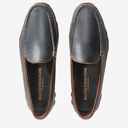 Boulder Venetian Driving Moccasin - Navy with Brown Trim