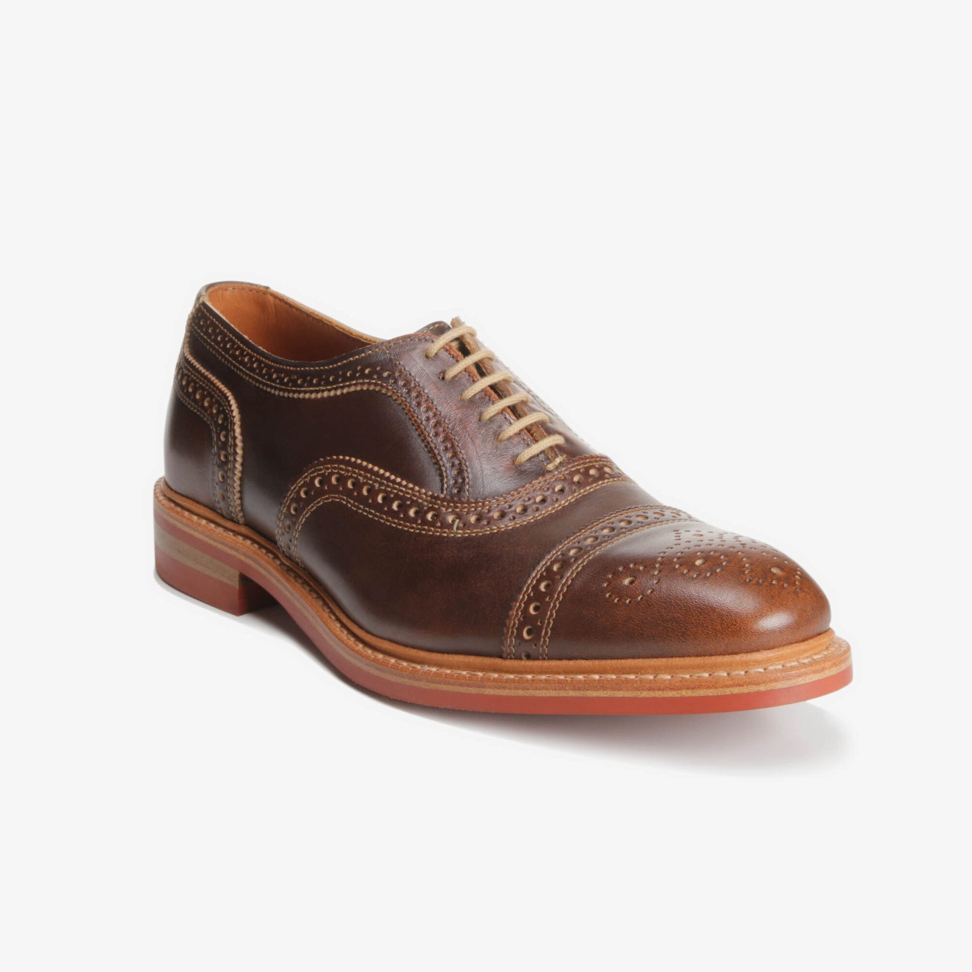 Strandmok Cap-Toe Oxford with Dainite Rubber Sole - Brown