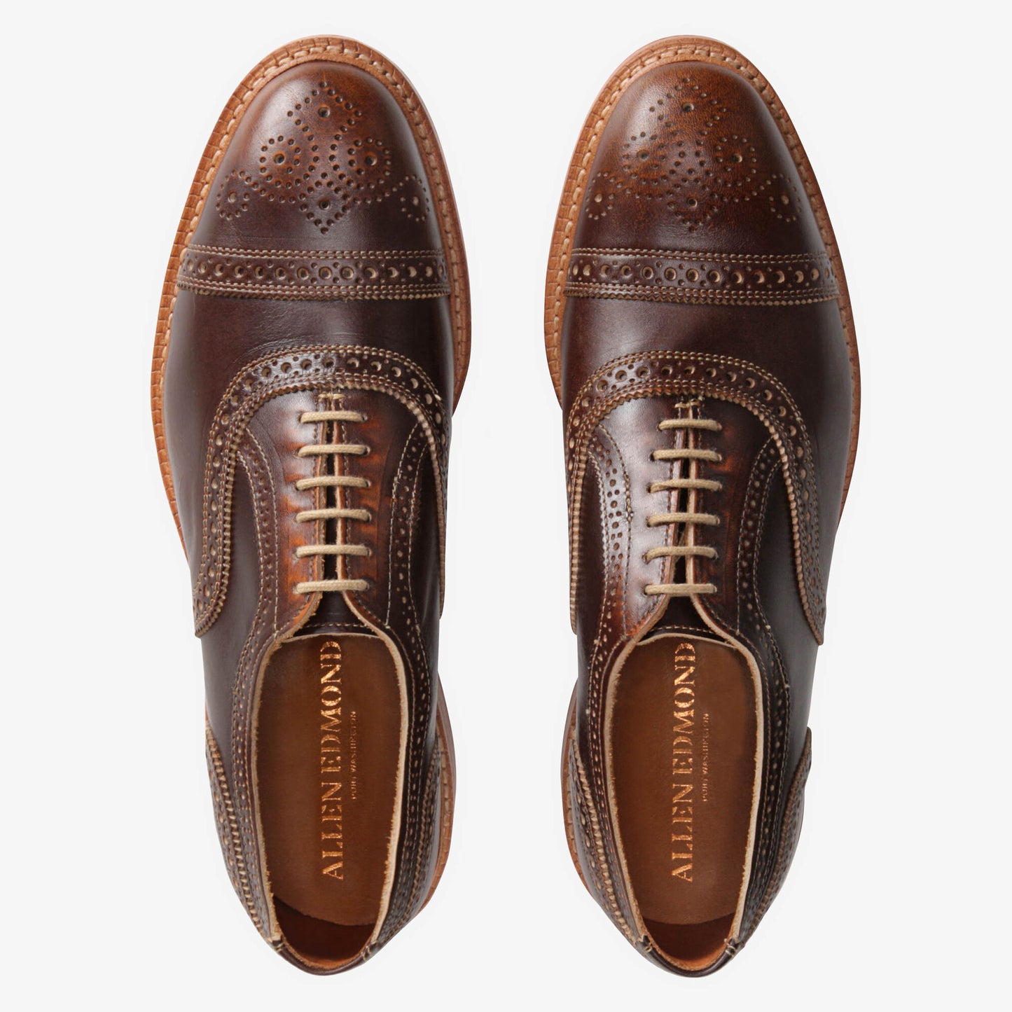 Strandmok Cap-Toe Oxford with Dainite Rubber Sole - Brown