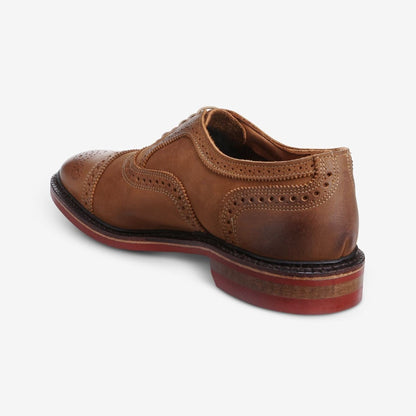 Strandmok Cap-Toe Oxford with Dainite Rubber Sole - Tan with Red Sole