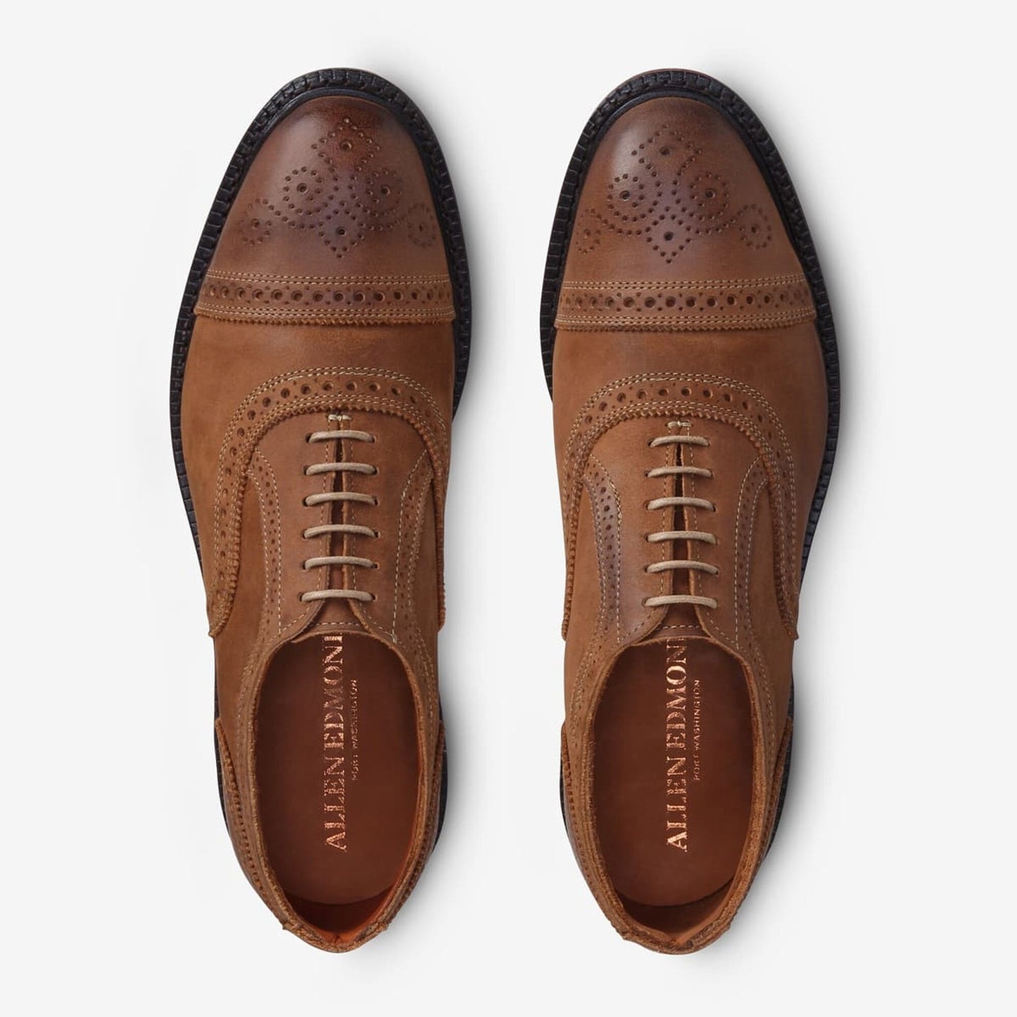 Strandmok Cap-Toe Oxford with Dainite Rubber Sole - Tan with Red Sole