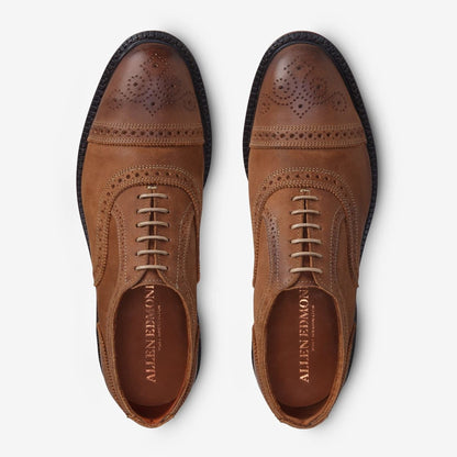 Strandmok Cap-Toe Oxford with Dainite Rubber Sole - Tan with Red Sole