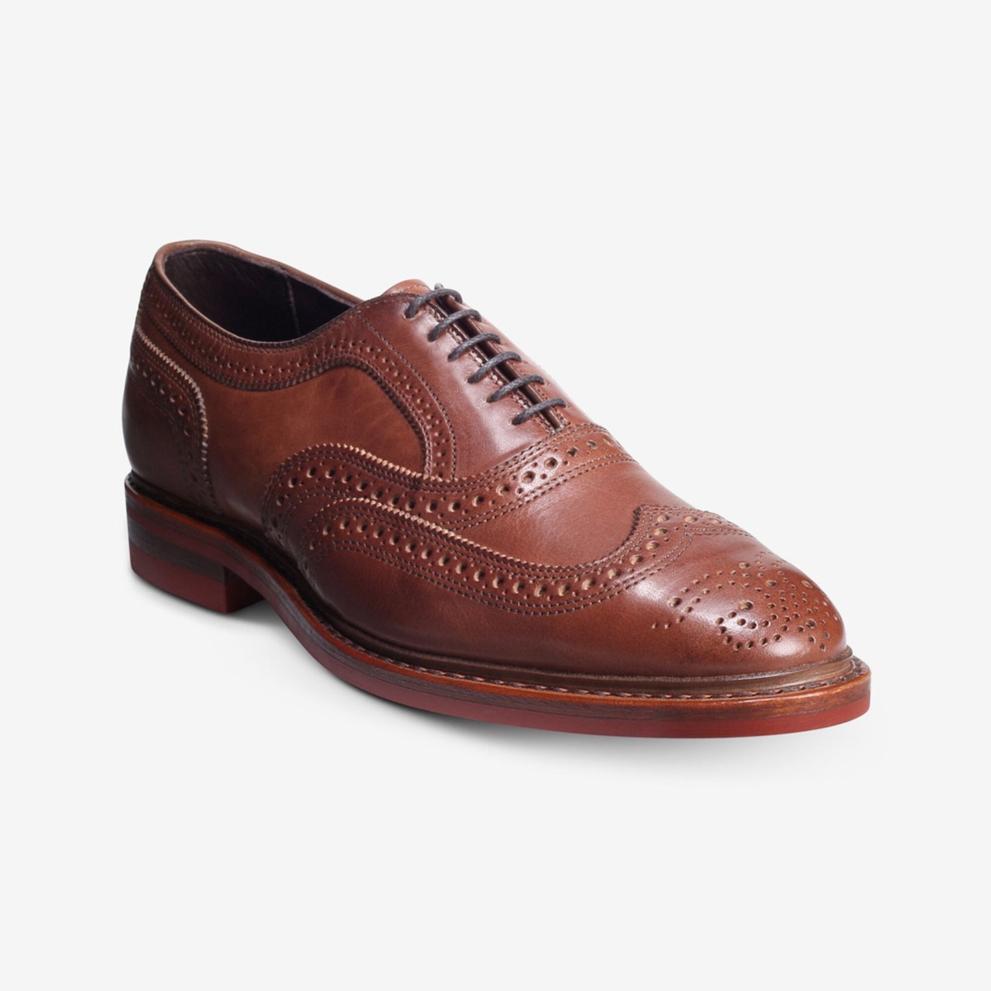 McTavish Oxford Wingtip Dress Shoe - Tan with Red Sole