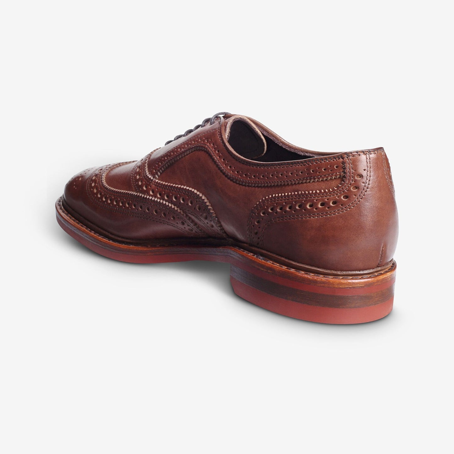 McTavish Oxford Wingtip Dress Shoe - Tan with Red Sole