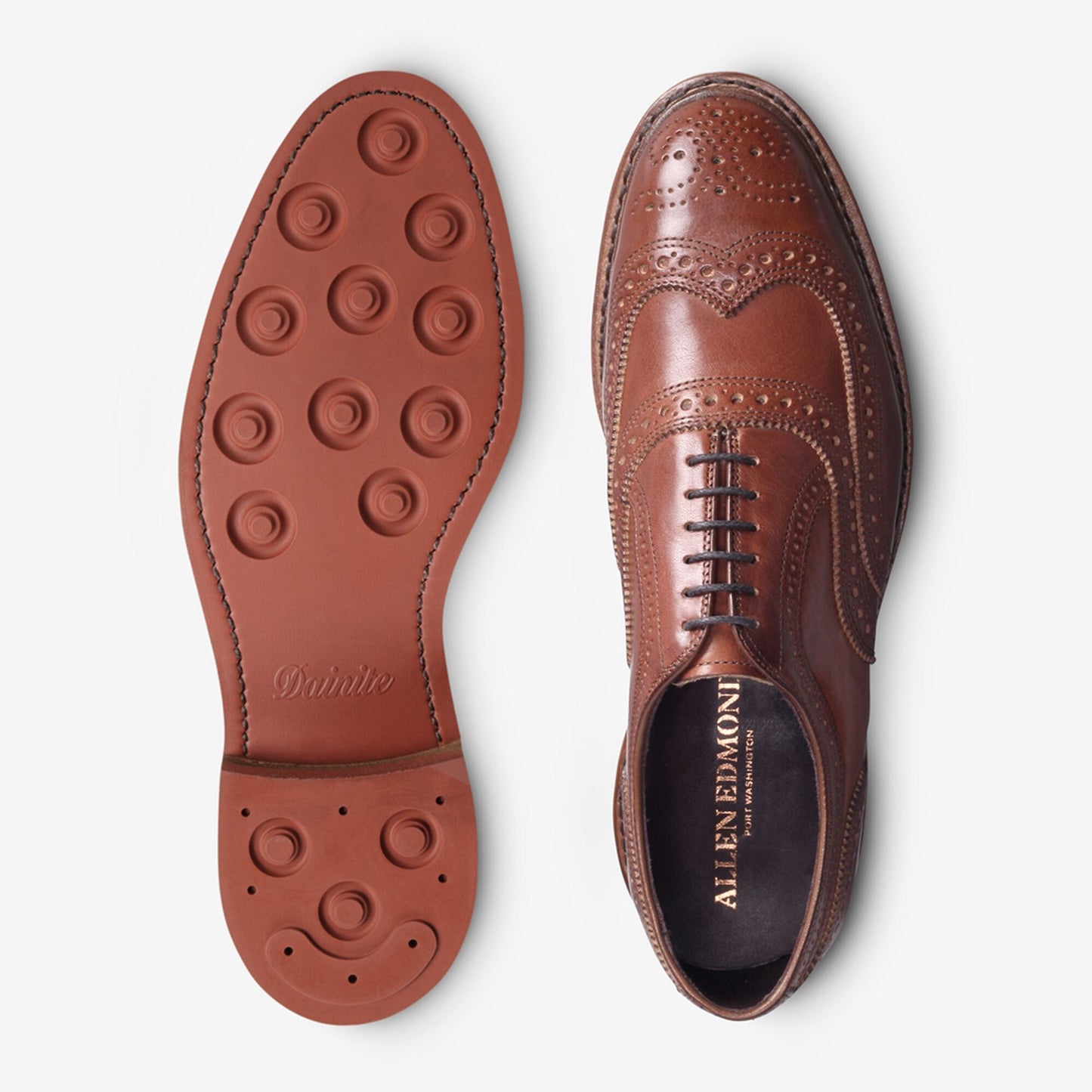 McTavish Oxford Wingtip Dress Shoe - Tan with Red Sole