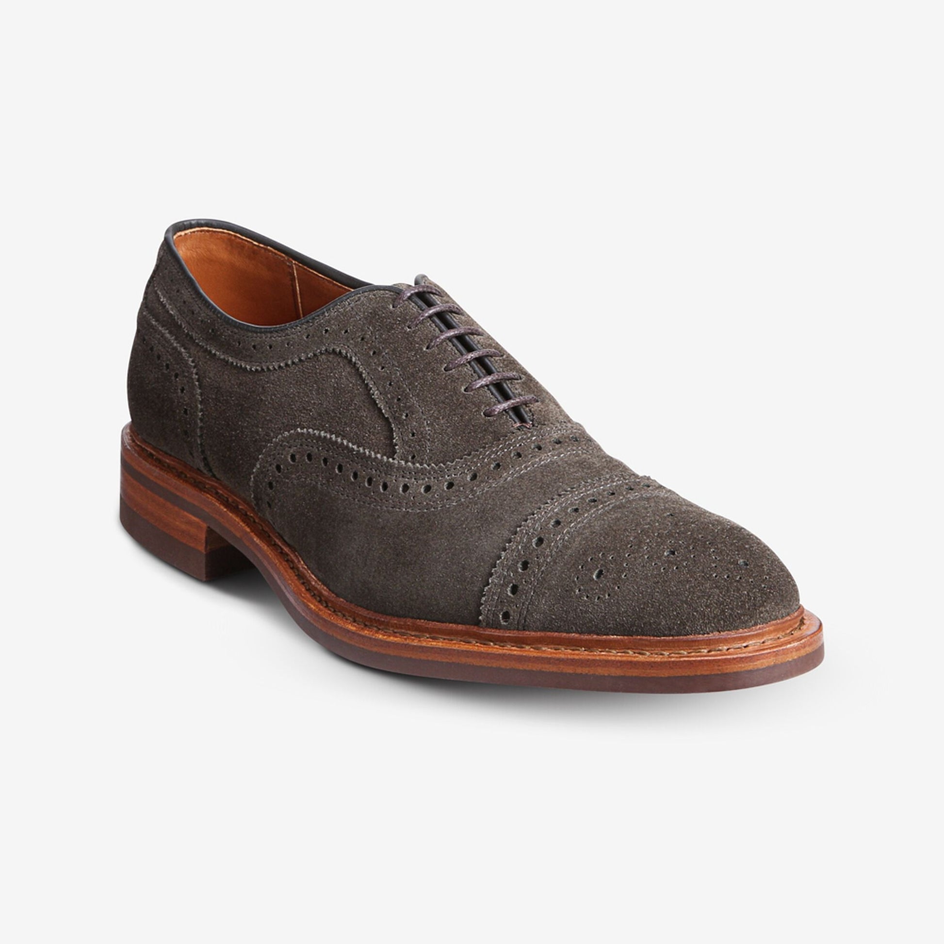 Strandmok Suede Cap-Toe Oxford with Dainite Rubber Sole - Olive