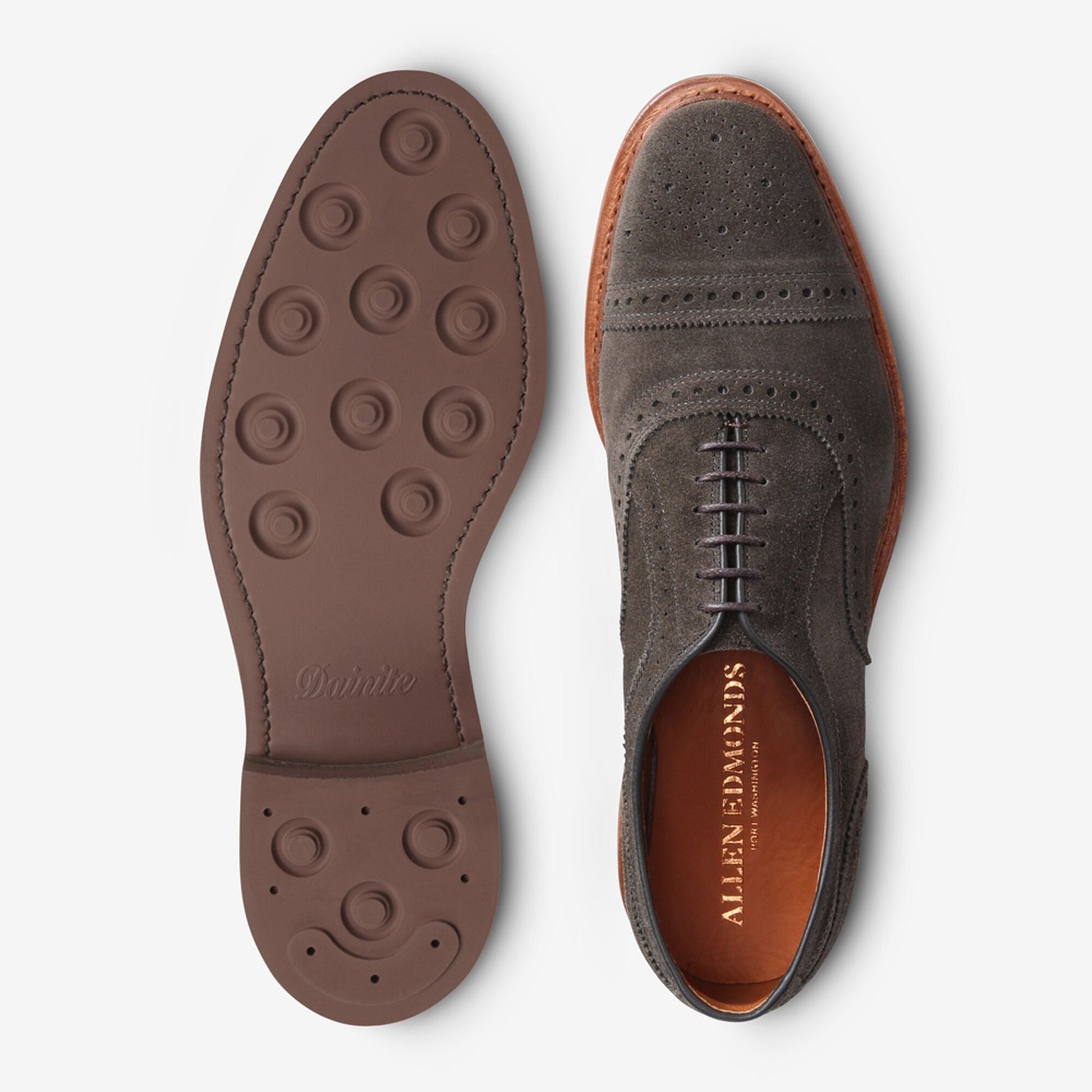 Strandmok Suede Cap-Toe Oxford with Dainite Rubber Sole - Olive