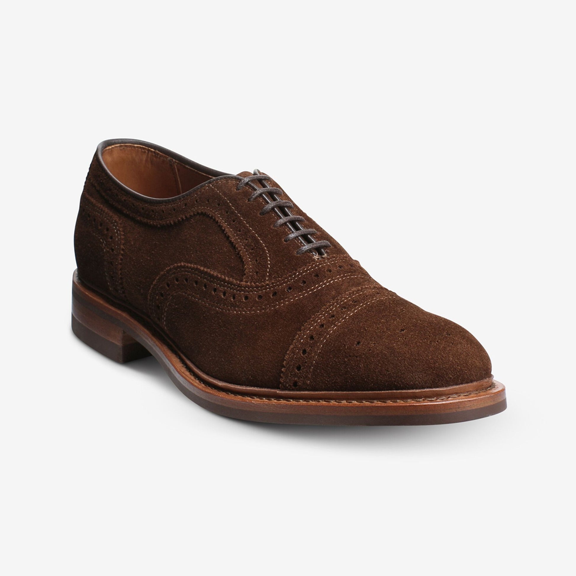 Strandmok Suede Cap-Toe Oxford with Dainite Rubber Sole - Snuff Brown