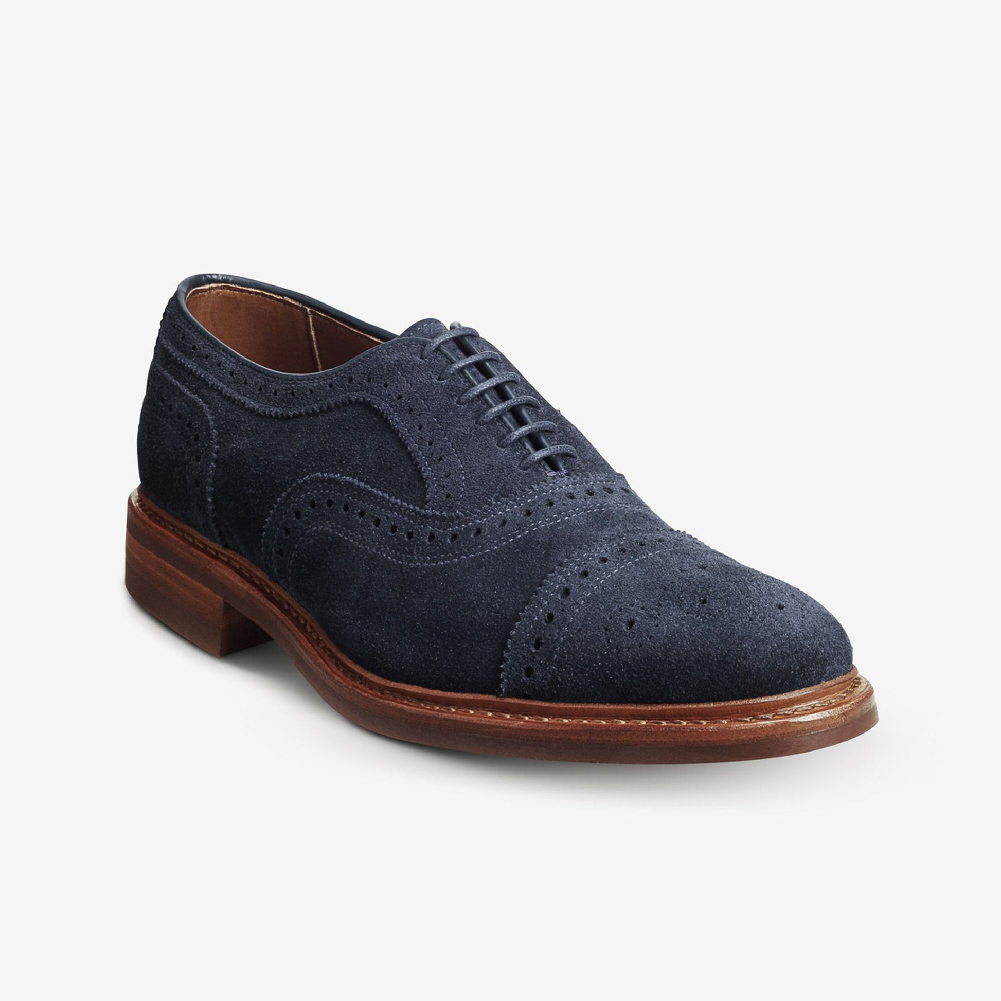 Strandmok Suede Cap-Toe Oxford with Dainite Rubber Sole - Navy