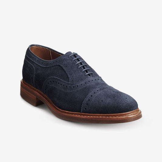 Strandmok Suede Cap-Toe Oxford with Dainite Rubber Sole - Navy