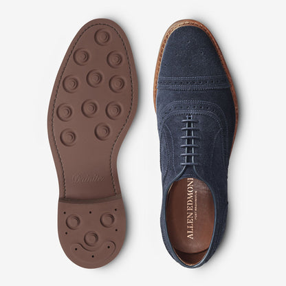 Strandmok Suede Cap-Toe Oxford with Dainite Rubber Sole - Navy