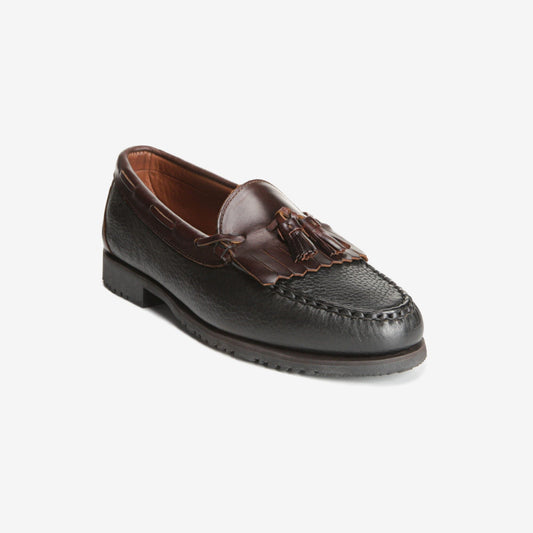 Nashua Tassel Loafer - Black with Brown Trim