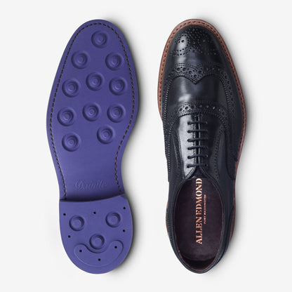 McTavish Oxford Wingtip Dress Shoe - Black with Blue Sole