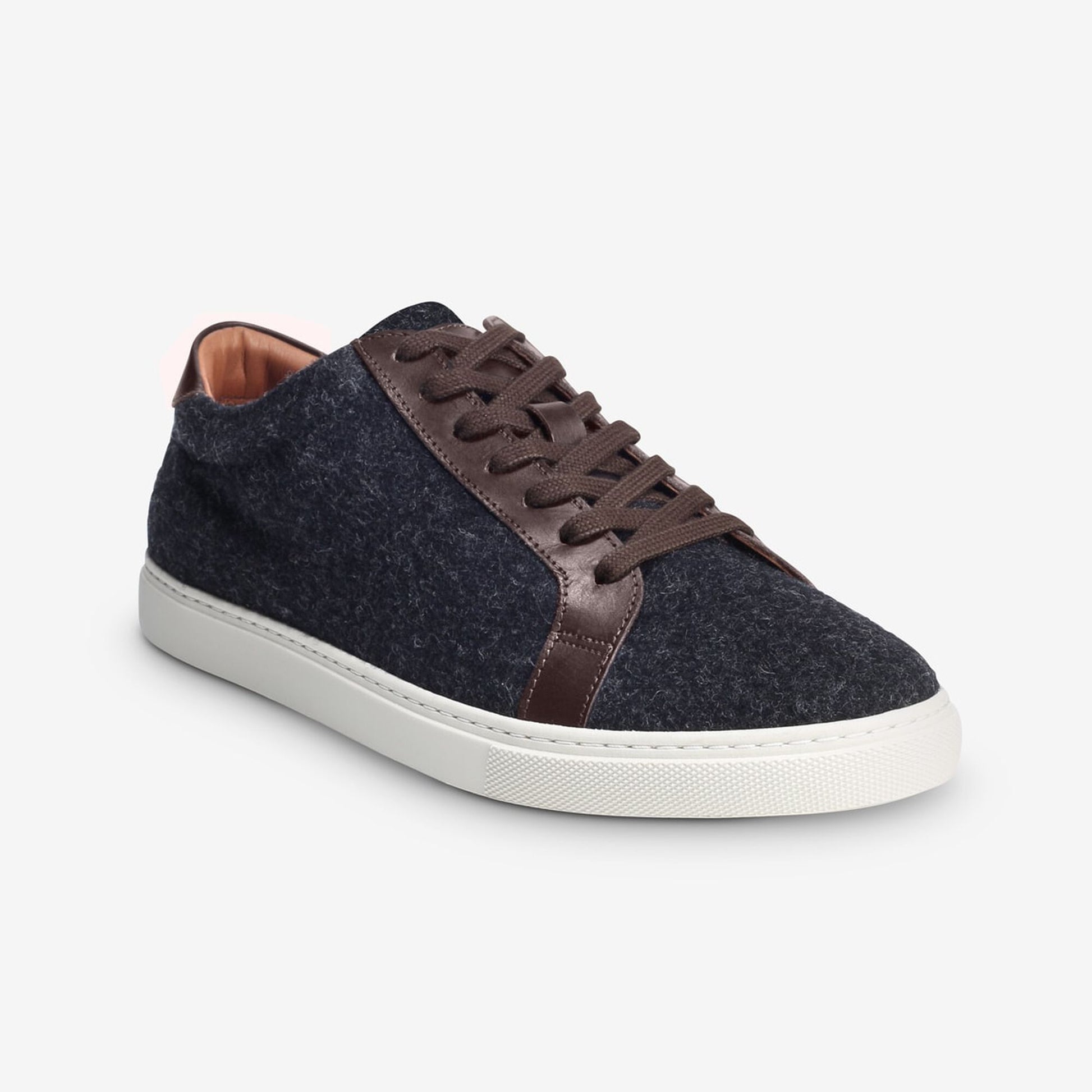 Courtside Wool & Leather Sneaker - Charcoal Wool/Mahogany Leather