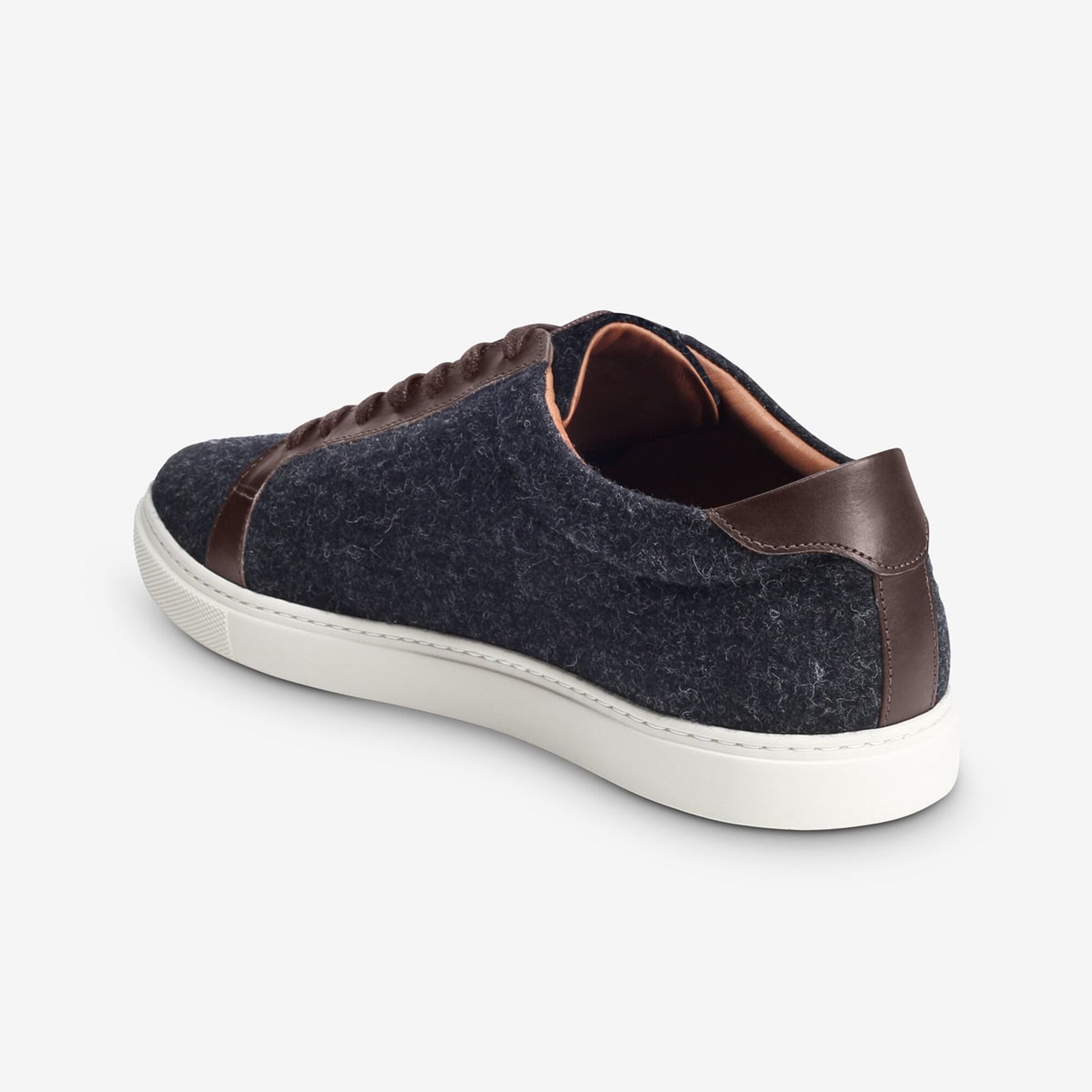 Courtside Wool & Leather Sneaker - Charcoal Wool/Mahogany Leather