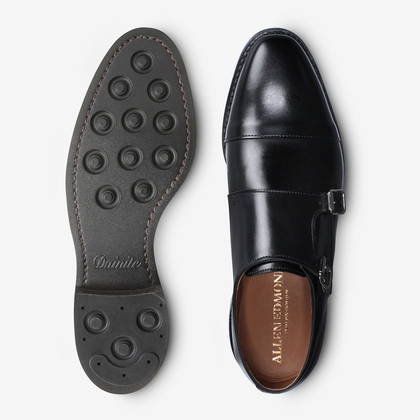 Marin Double Monk Strap with Dainite Rubber Sole - Black