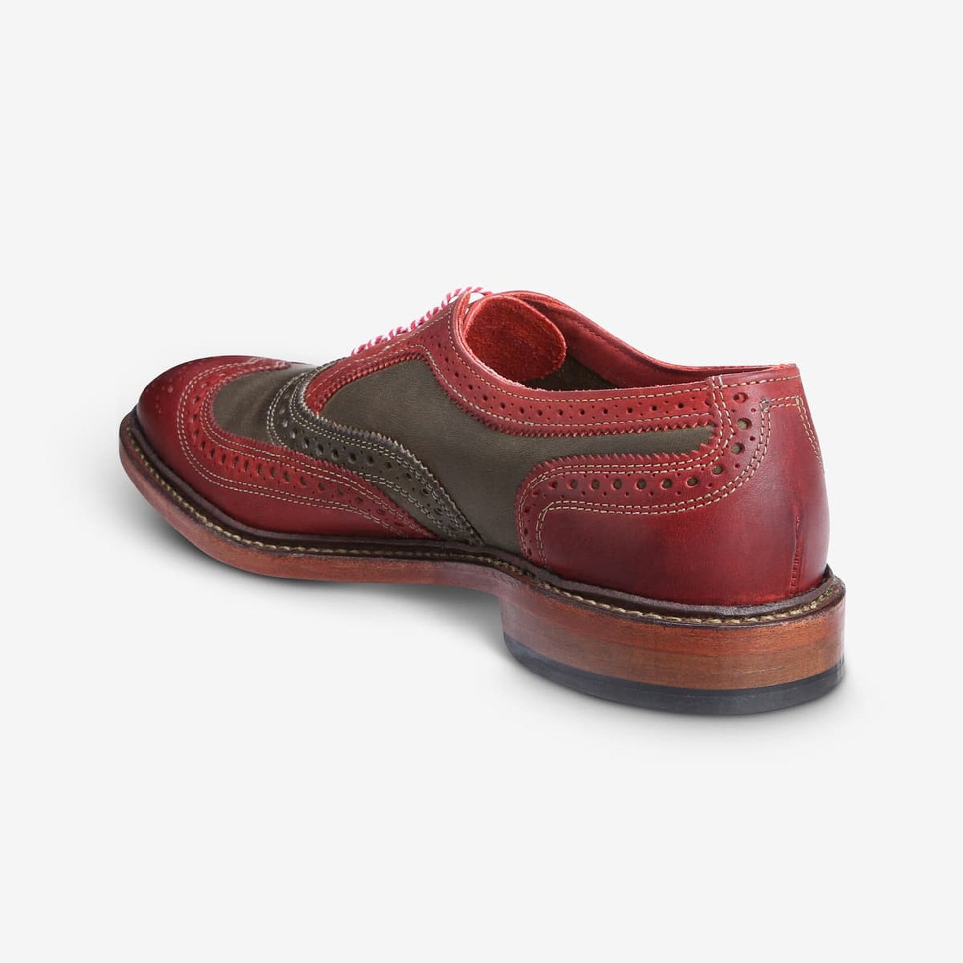 Jingle Bell Mok Wingtip Oxfords - Red and Green Distressed Leather