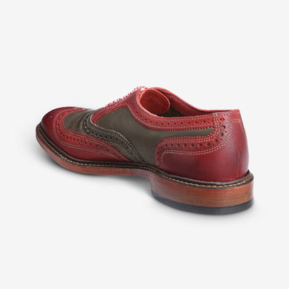 Jingle Bell Mok Wingtip Oxfords - Red and Green Distressed Leather