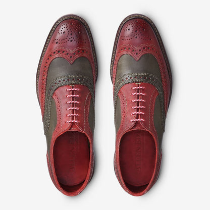 Jingle Bell Mok Wingtip Oxfords - Red and Green Distressed Leather