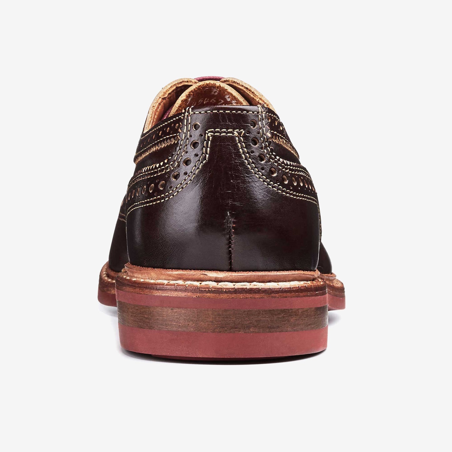 Rudolph Cap-Toe Oxford with Dainite Rubber Sole - Brown with Red Toe