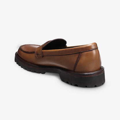 Harrison Penny Loafer with Lug Sole - Walnut Texture