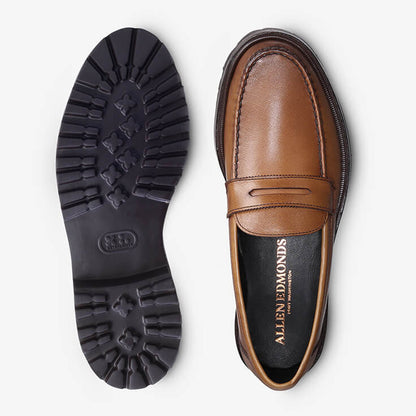 Harrison Penny Loafer with Lug Sole - Walnut Texture